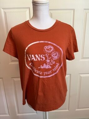 Vans Rust Orange Floral Logo Tee